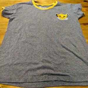 Disney Simba Hakuna Matata T-shirt Size Medium Grey & Yellow